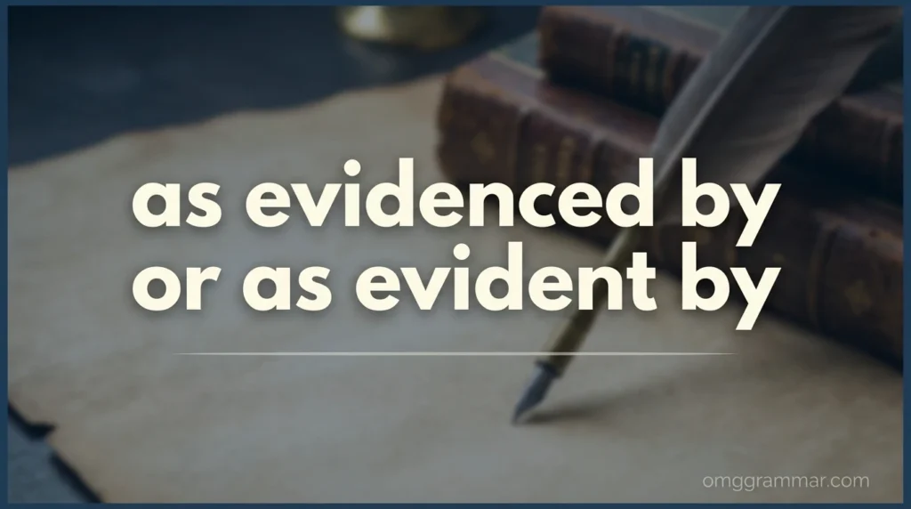 As Evidenced By or As Evident By