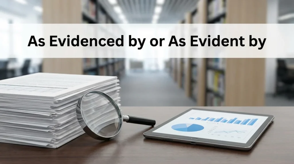 As Evidenced by or As Evident by