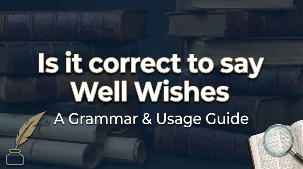 Is it correct to say Well Wishes