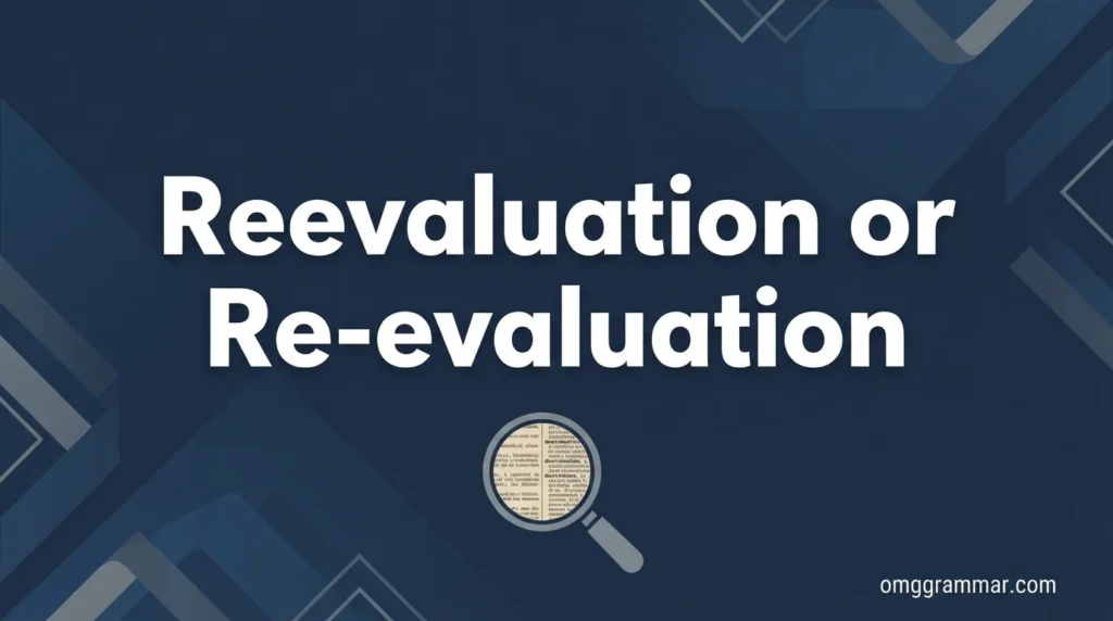 Reevaluation or Re-evaluation