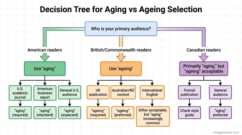 Decision Tree for Aging vs Ageing Selection
