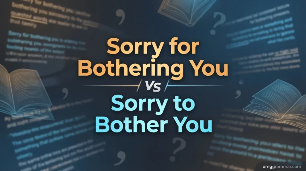 Sorry for Bothering You vs Sorry to Bother You