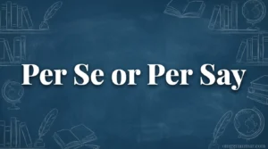 Per Se or Per Say: Which Is Correct?