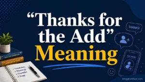 Thanks for the Add: Meaning, Use, and Examples